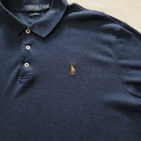 Polo Ralph Lauren Classic Fit Polo Navy Short Sleeve Mens XL Preppy Normcore - Picture 2 of 10